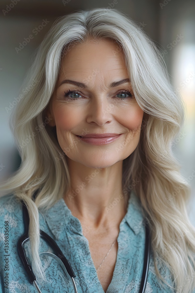 Fototapeta premium Smiling Mature Woman Doctor.