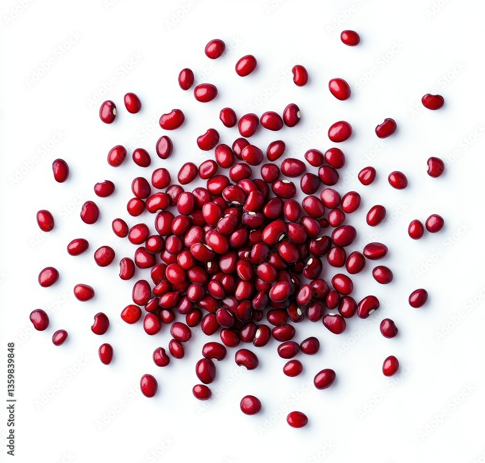 A pile of red beans isolated on a white background A pile of red beans isolated on a white background