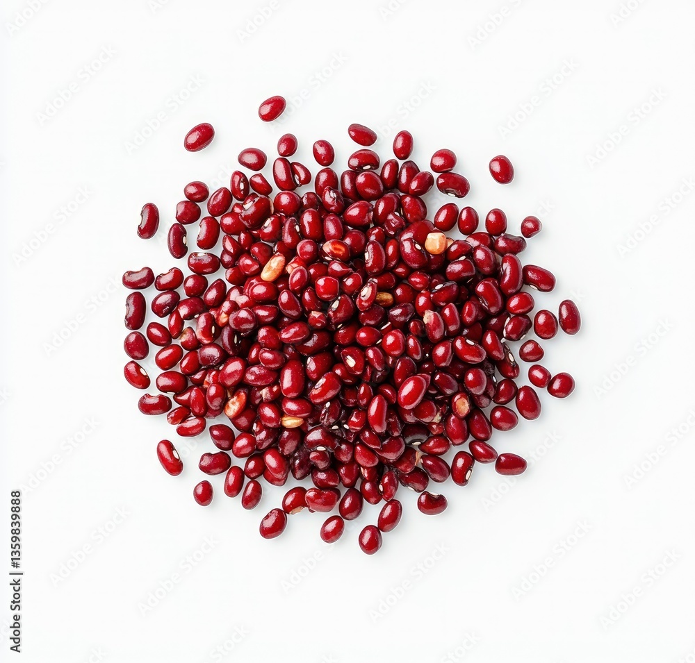 A pile of red beans isolated on a white background A pile of red beans isolated on a white background