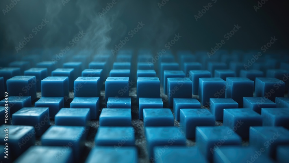 Obraz premium VAS Blue Squares Alignment Horizontal