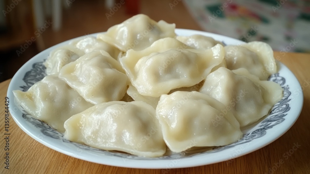 Delicious Dumplings on a Plate Delicious Dumplings on a Plate