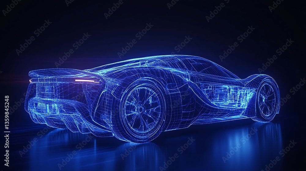 Naklejka premium Modern Luxury Colored Car Race Design Concept Wallpaper Background 3d Rendering Generative Ai