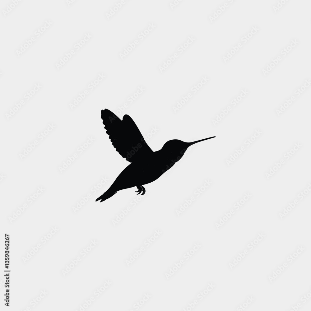 Fototapeta premium Hummingbird Silhouette Swift and Delicate.