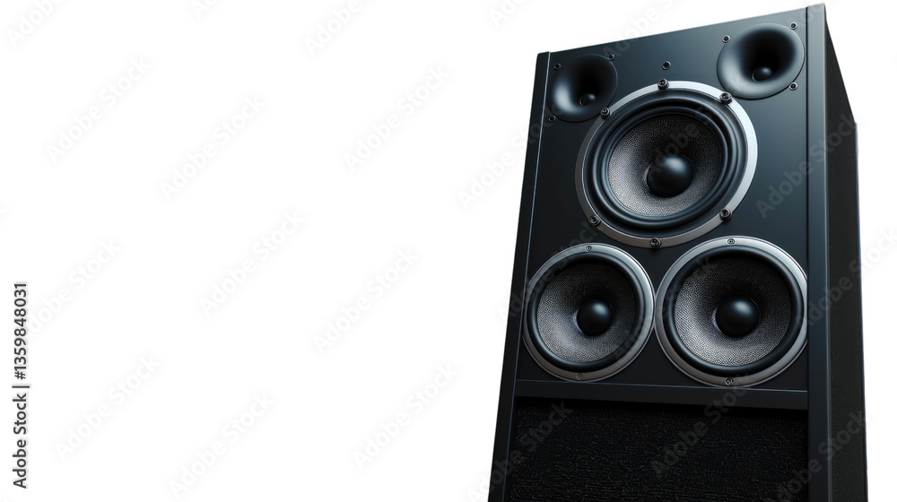 Fototapeta premium Acoustic Resonance: A modern, sleek loudspeaker cabinet poised, poised to unleash rich, powerful sounds, perfect for music enthusiasts.