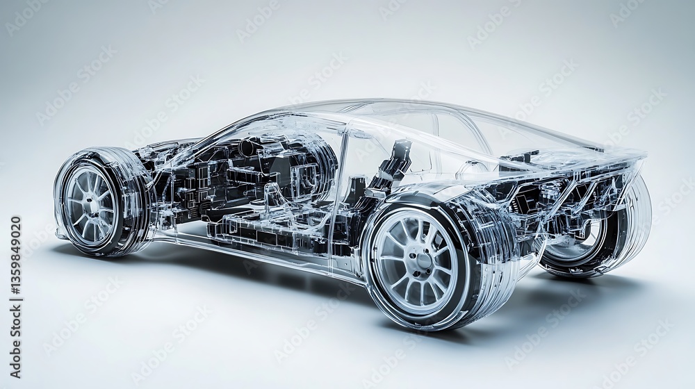 Naklejka premium Modern Luxury Colored Car Race Design Concept Wallpaper Background 3d Rendering Generative Ai
