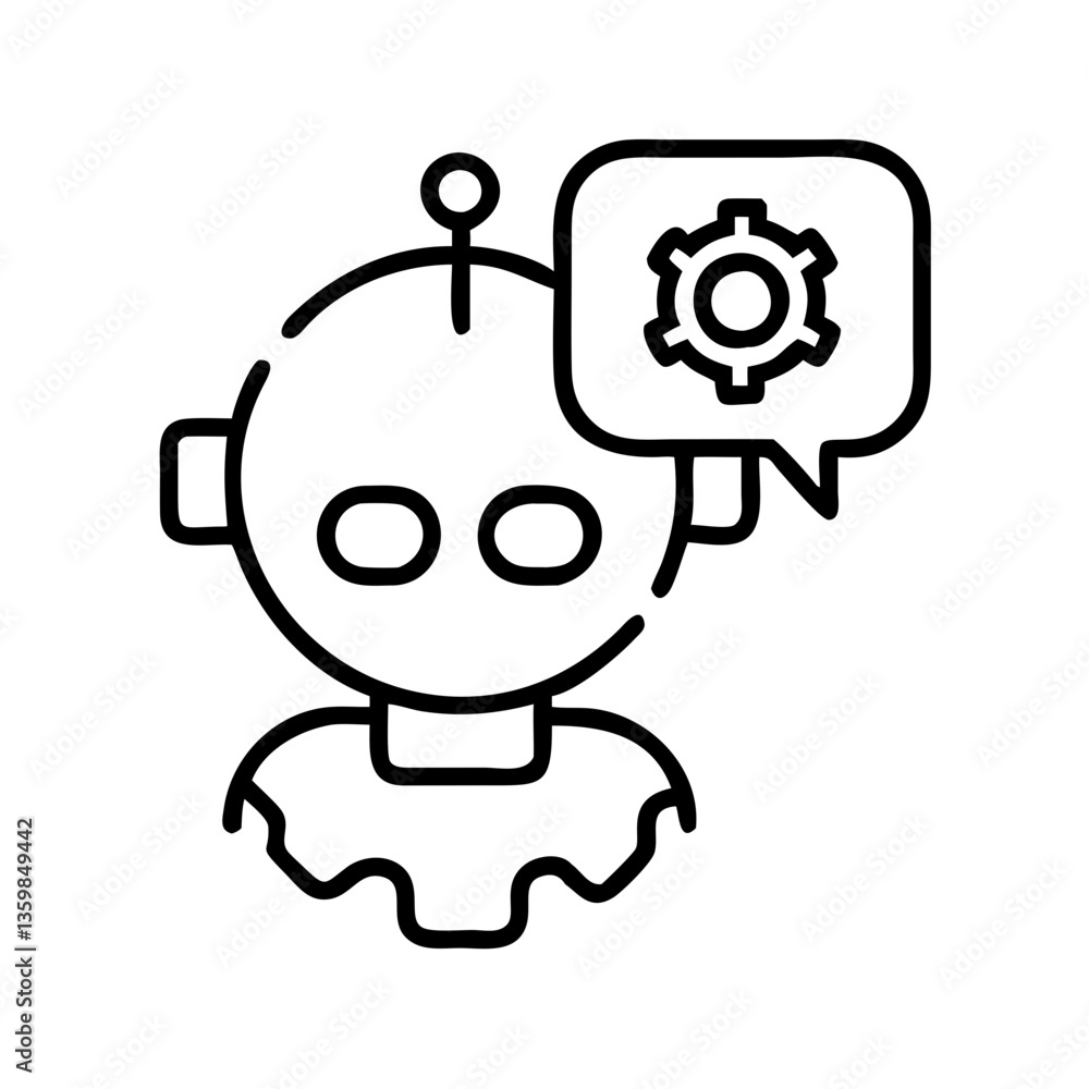 Icon of a Robot Talking About Resource Management Icon of a Robot Talking About Resource Management