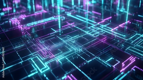 Wallpaper Mural An abstract representation of a technological data network diagram Torontodigital.ca