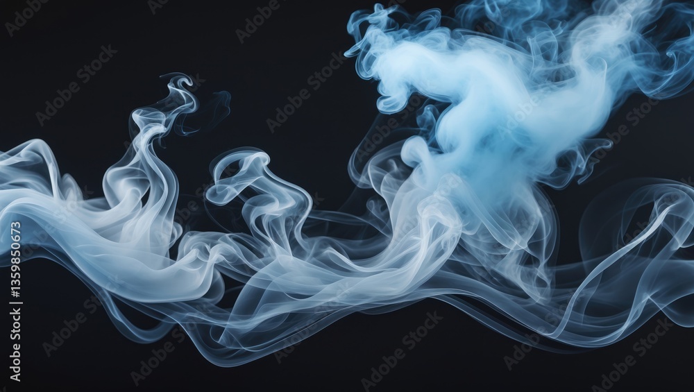 Fototapeta premium White smoke against a black backdrop