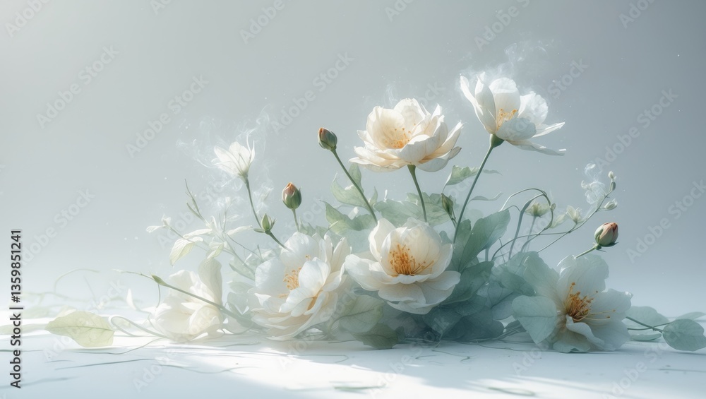 Watercolor illustration of flowers set against a white background. Watercolor illustration of flowers set against a white background.