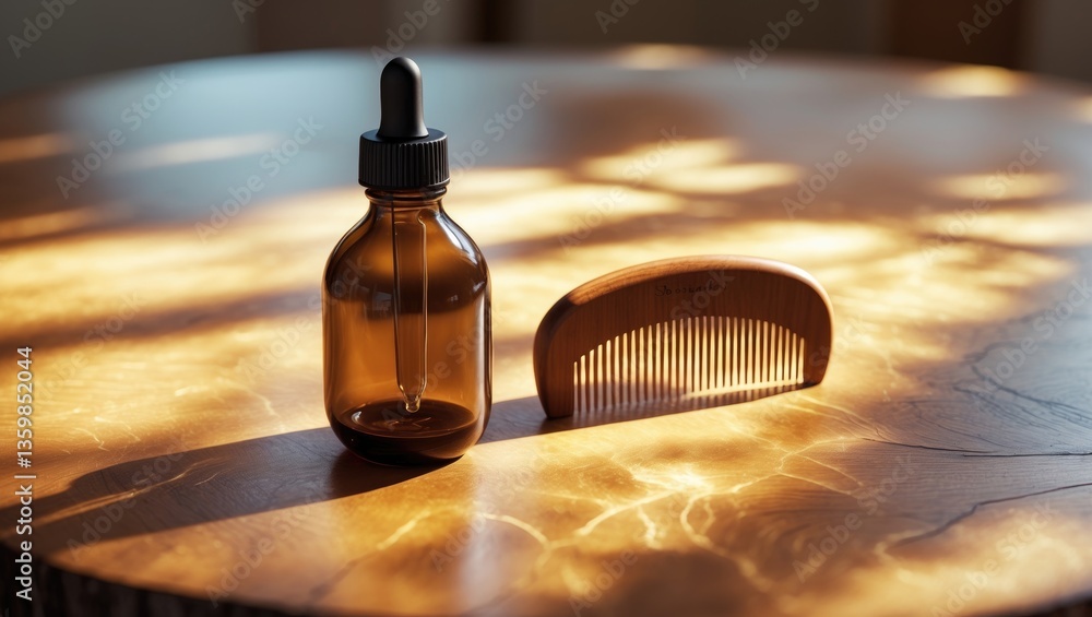 Wooden Beard Comb and Oil Products