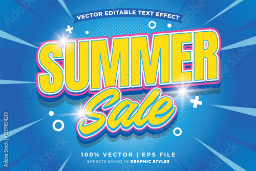 Summer sale editable text effect template. Editable text style effect summer sale theme suitable to celebrate the summer event