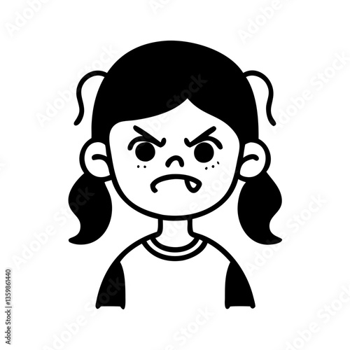 Angry girl illustration