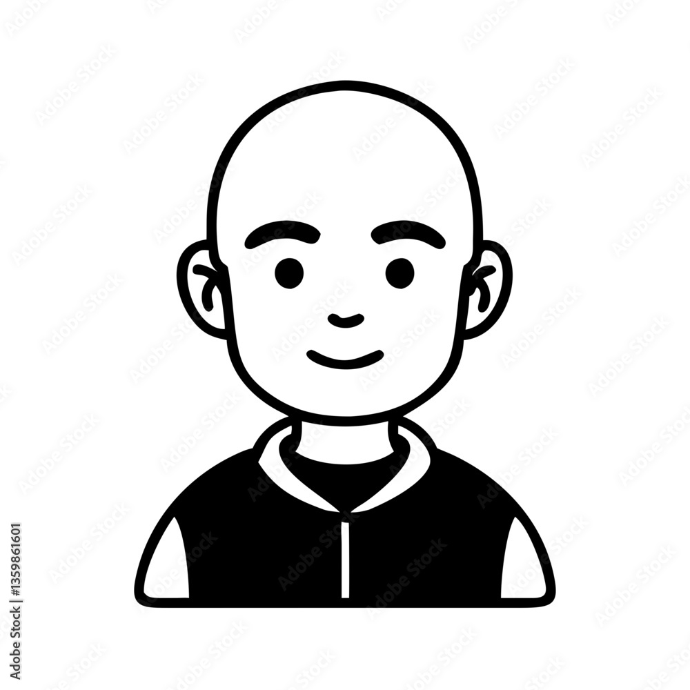 Bald man hand drawn illustration Bald man hand drawn illustration