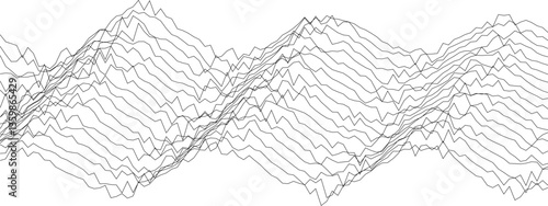 Abstract mountainous waveform patterns for artistic design and modern decor.