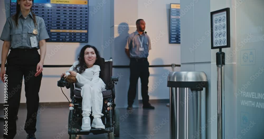 Security Checkpoint: Female TSA Officer Checking Woman with Physical ...