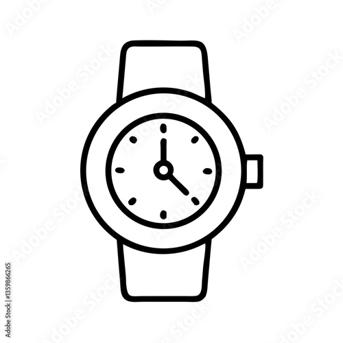 Wristwatch icon in minimal black outline style on white background