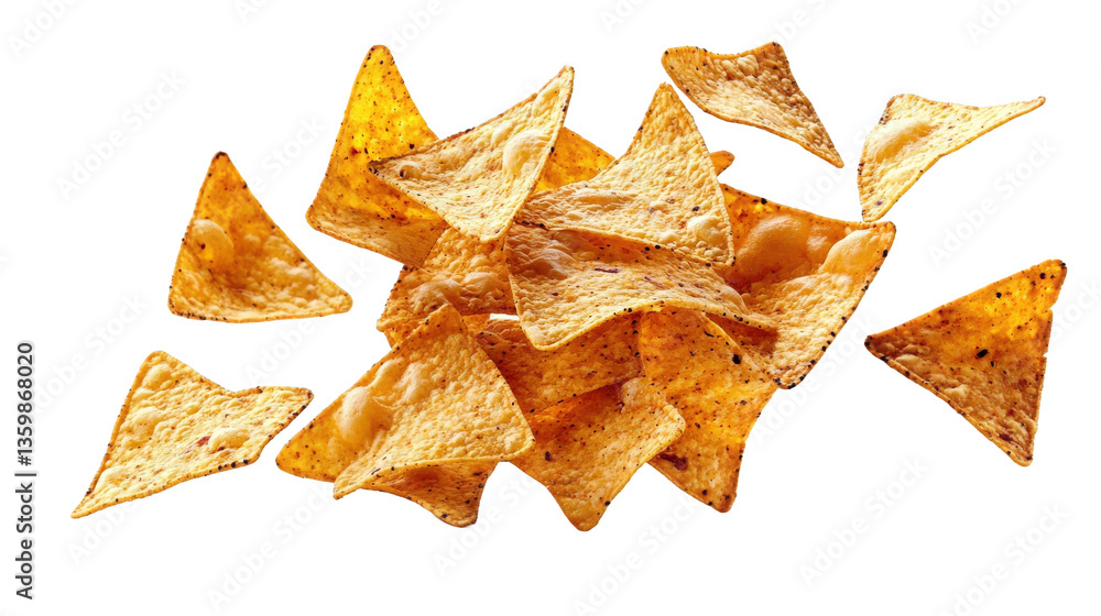 Fototapeta premium Crispy Tortilla Chips Scattered