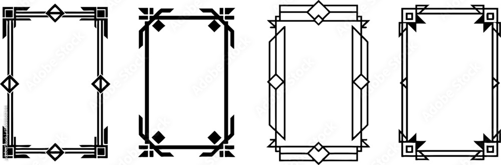 Fototapeta premium Set of geometric frames, in art deco style