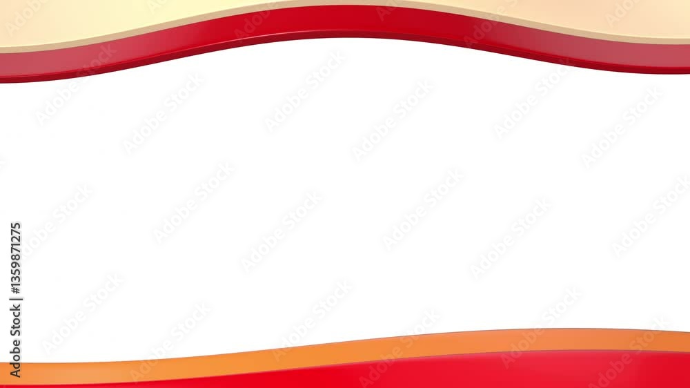 Abstract flowing bands of color with red and gold accents over white. Abstract flowing bands of color with red and gold accents over white.