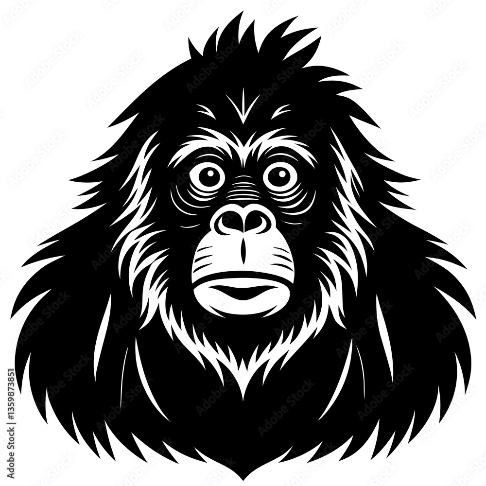 Obraz premium Unique orangutan vector design for wildlife-themed digital projects.