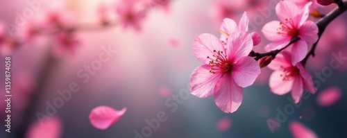 Intricate abstract pink sakura petals floating in a mesmerizing blurred background , sakura, blurred
