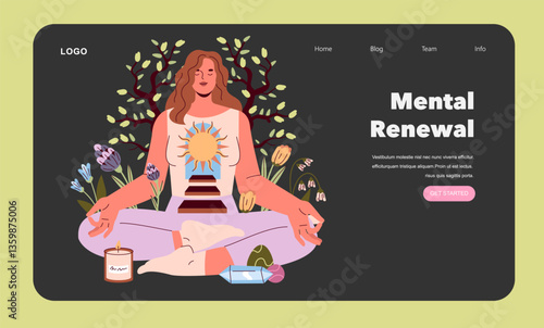 Spring Equinox Day. Flat Vector Illustration