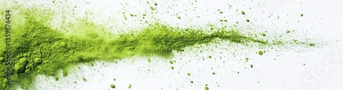 Wallpaper Mural Vibrant Green Powder Explosion on White Background Creating a Dynamic and Energetic Visual for Abstract Art and Design Purposes Torontodigital.ca