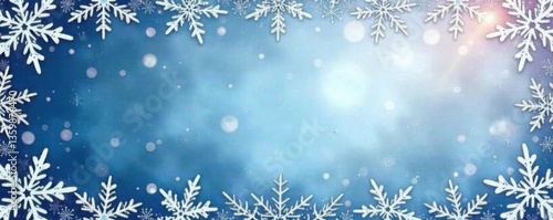 Intricate snowflake border with delicate patterns, patterns, winter