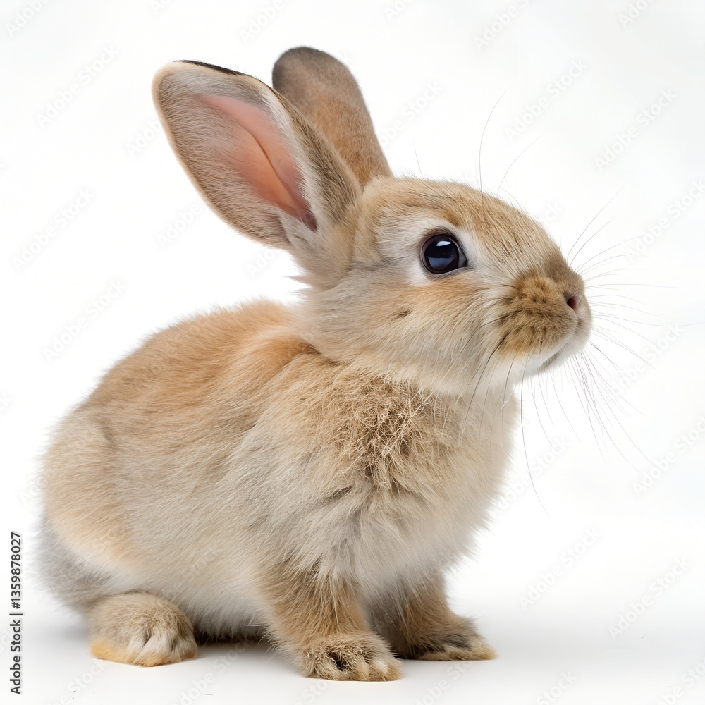 Adorable fluffy baby rabbit isolated on white Adorable fluffy baby rabbit isolated on white