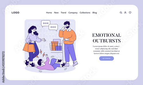 Permissive Parenting Style. Flat Vector Illustration