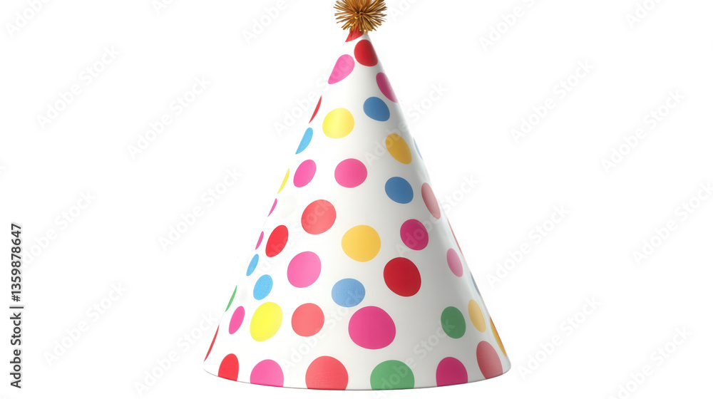 Obraz premium Colorful Polka Dot Party Hat