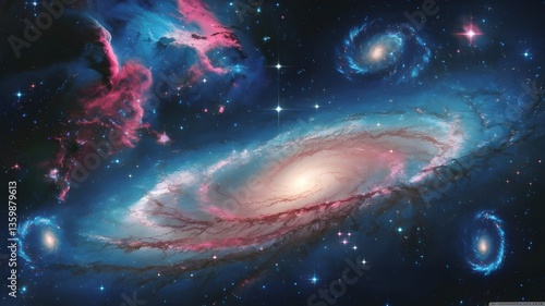 A Breathtaking View of Outer Space Showcasing Distant Galaxies, Stars, and Nebulae Glowing in Vibrant Colors, Capturing the Infinite Beauty and Mysteries of the Universe​


