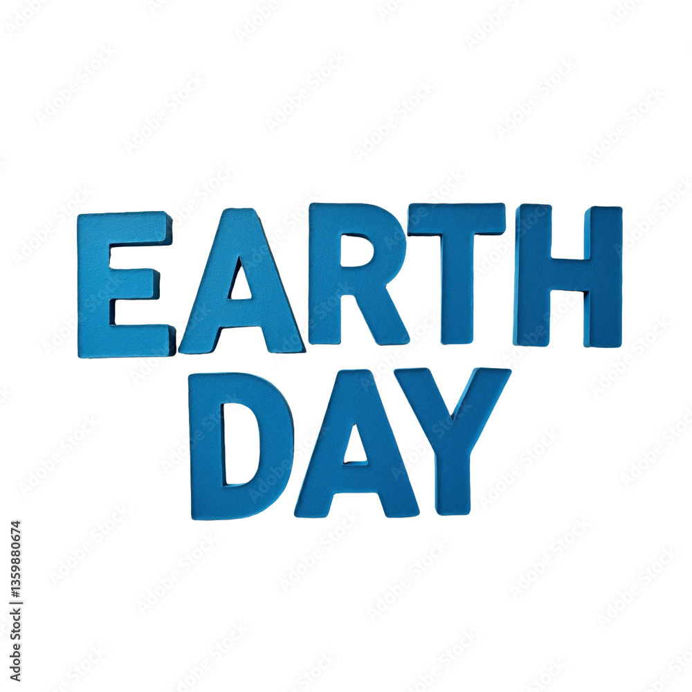 Earth Day colorful letters display made of smooth blue cardboard material for celebration of environmental awareness and community events Earth Day colorful letters display made of smooth blue cardboard material for celebration of environmental awareness and community events