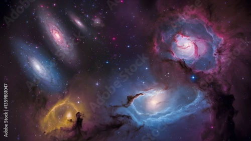 A Breathtaking View of Outer Space Showcasing Distant Galaxies, Stars, and Nebulae Glowing in Vibrant Colors, Capturing the Infinite Beauty and Mysteries of the Universe​



