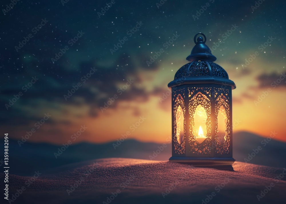 arabic lantern of ramadan background with night sky and moon arabic lantern of ramadan background with night sky and moon