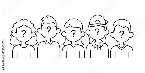 Search for a new employee linear icon Search for a new team. Illustration on white background 