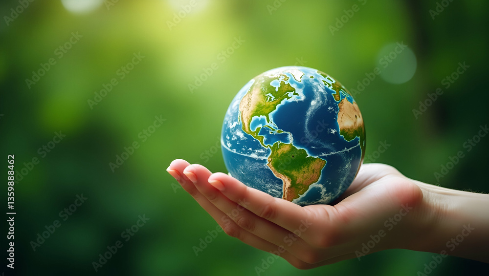 ESG Icon Concept: Earth in Hand on Green Background - Representing Environmental, Social, and Governance Principles for Sustainable Corporate Development and Ethical Business Practices ESG Icon Concept: Earth in Hand on Green Background - Representing Environmental, Social, and Governance Principles for Sustainable Corporate Development and Ethical Business Practices
