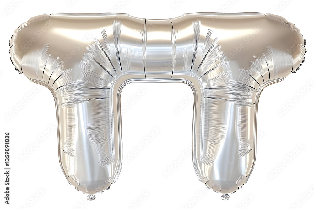 Fototapeta premium Isolated 3D Silver T Alphabet Balloon for Celebration Party Decor