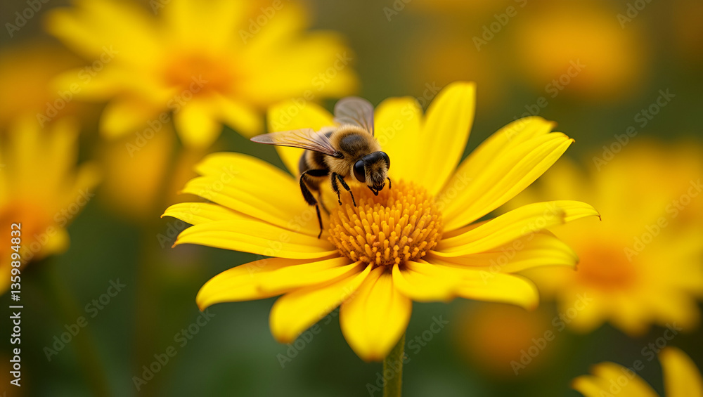 custom made wallpaper toronto digitalFlat Bee Collecting Nectar from Autumn Chrysanthemums: Nature's Cycle