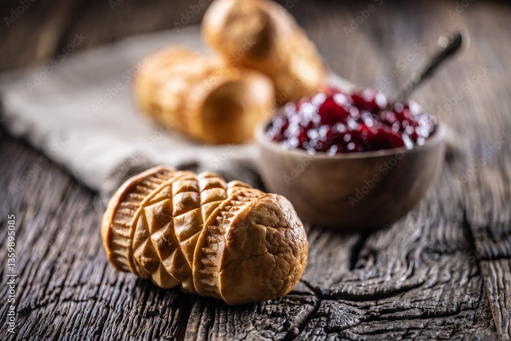 Oscypki - Traditional salty smoked cheese made from sheep's milk from the Polish region of Zakopane under the High Tatras Oscypki - Traditional salty smoked cheese made from sheep's milk from the Polish region of Zakopane under the High Tatras