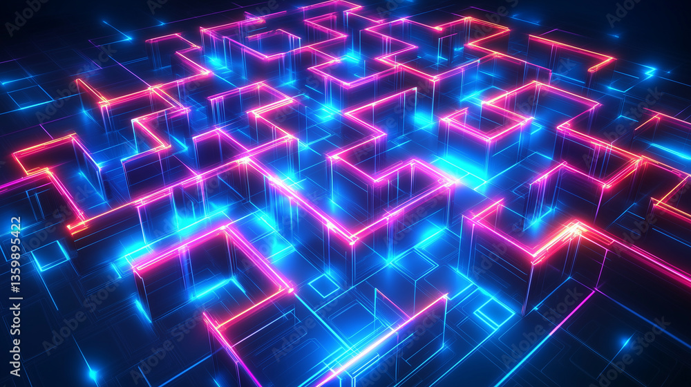 Colorful modern digital abstract 3D background with copy space Colorful modern digital abstract 3D background with copy space