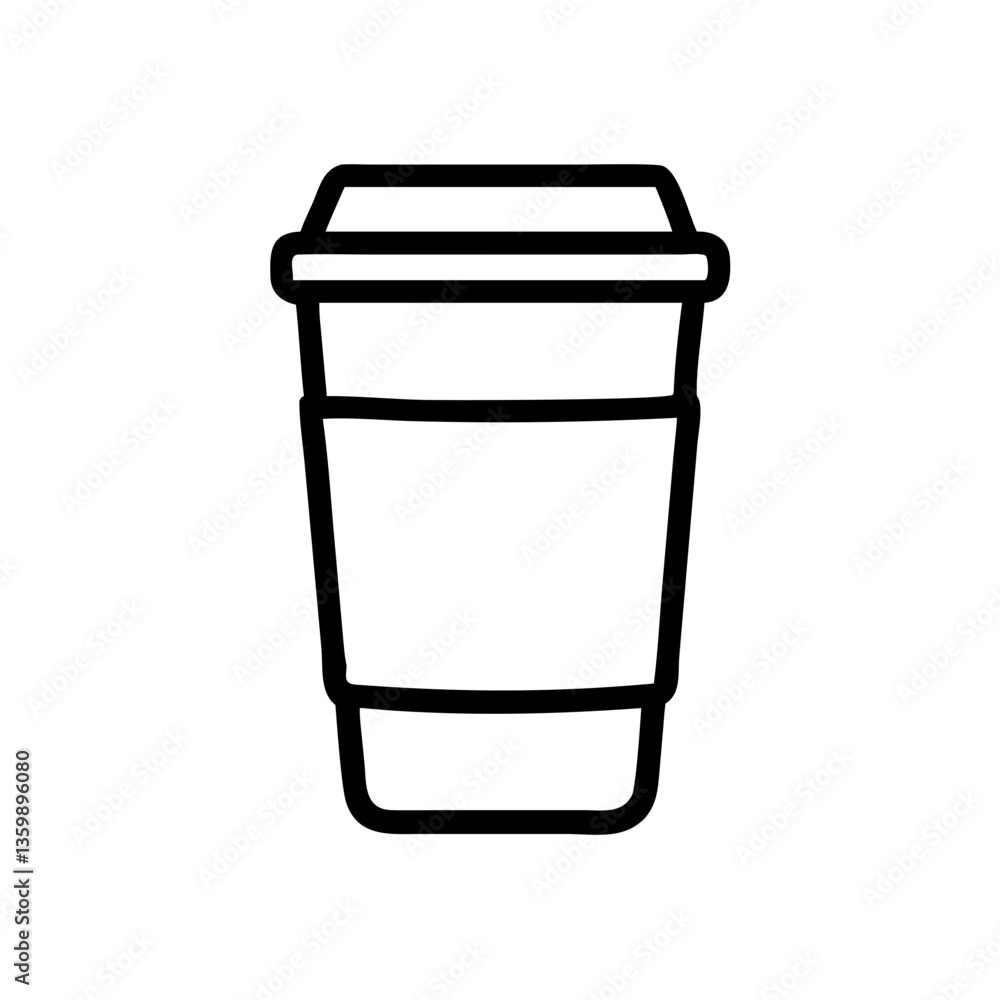 Coffee Cup Outline Icon in Minimalist Style Coffee Cup Outline Icon in Minimalist Style