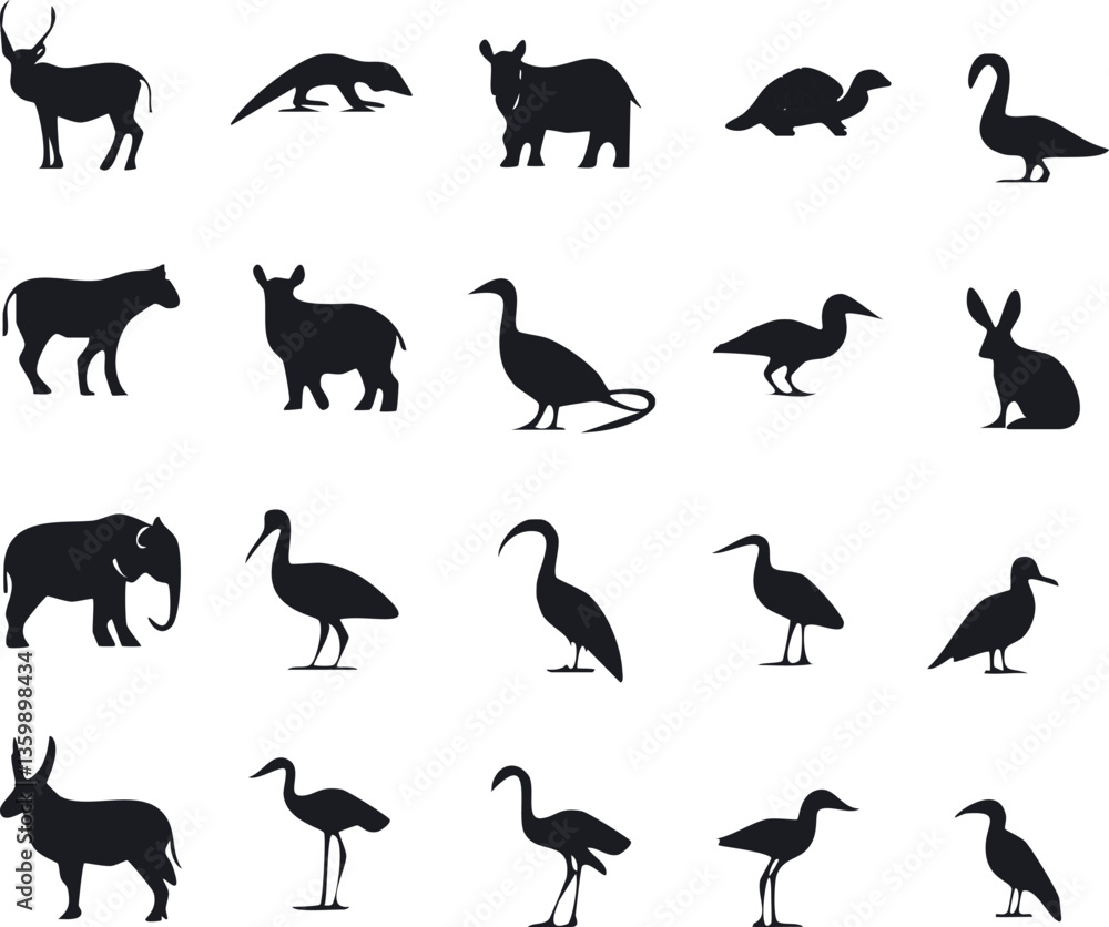 Fototapeta premium Animal Silhouettes Collection