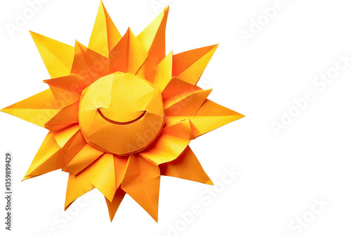 origami sun - happy yellow paper craft