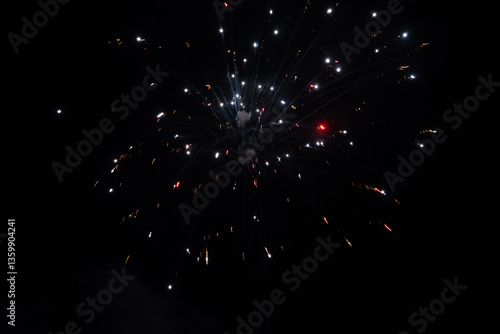 Wallpaper Mural Firework. Colorful festive fireworks, standing out against the black sky. A shot of a bright fireworks explosion. Explosion. Firework. An overlay. new year. christmas, independence day, birthday, holi Torontodigital.ca