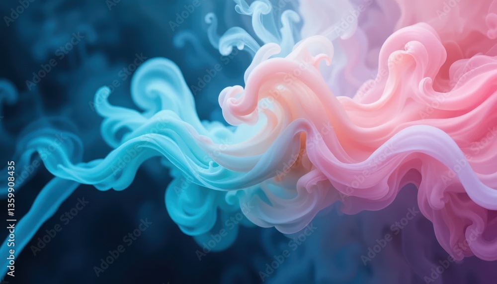 Obraz premium Dynamic swirls of colorful smoke abstract art digital creation ethereal environment close-up viewpoint visual concept for creative inspiration