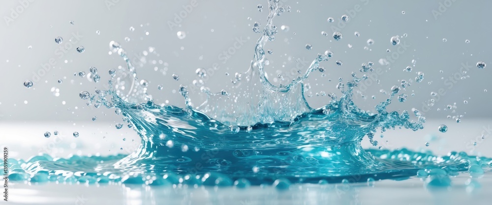Water splash, isolated water splash on a white background Water splash, isolated water splash on a white background