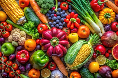 Fresh Food Top-Down Photography - Delicious Produce