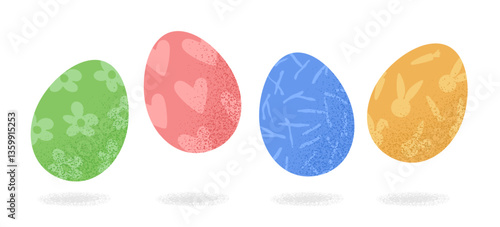 Easter falling egg. Happy Easter banner template. Creative Easter vector illustration with levitation egg. Holiday background for design of party, celebration, ad, branding, cover, card, sale