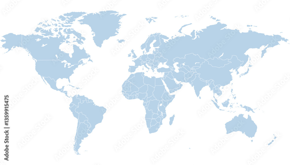 World map. Grey modern vector map. Silhouette map World map. Grey modern vector map. Silhouette map